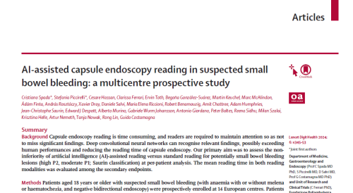 AI-assisted capsule endoscopy reading in suspected small bowel bleeding: a multicentre prospective study